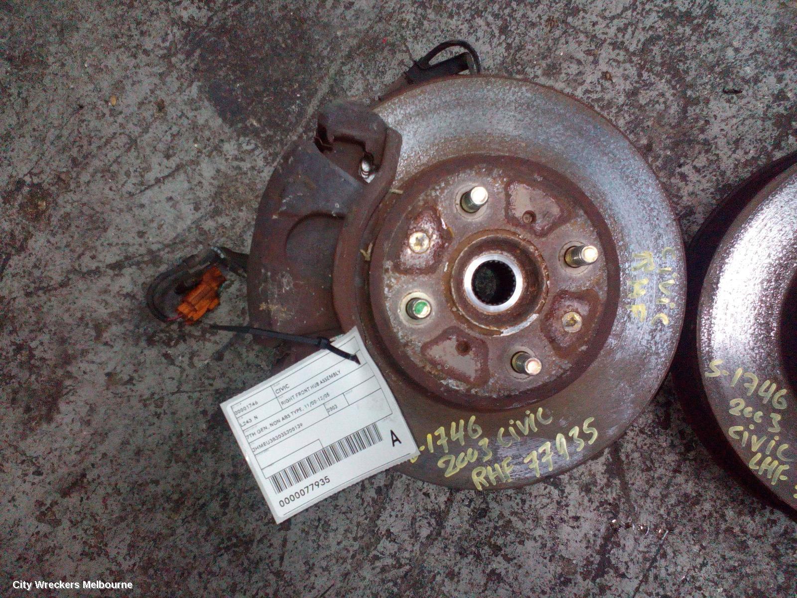 HONDA CIVIC 2003 Right Front Hub Assembly