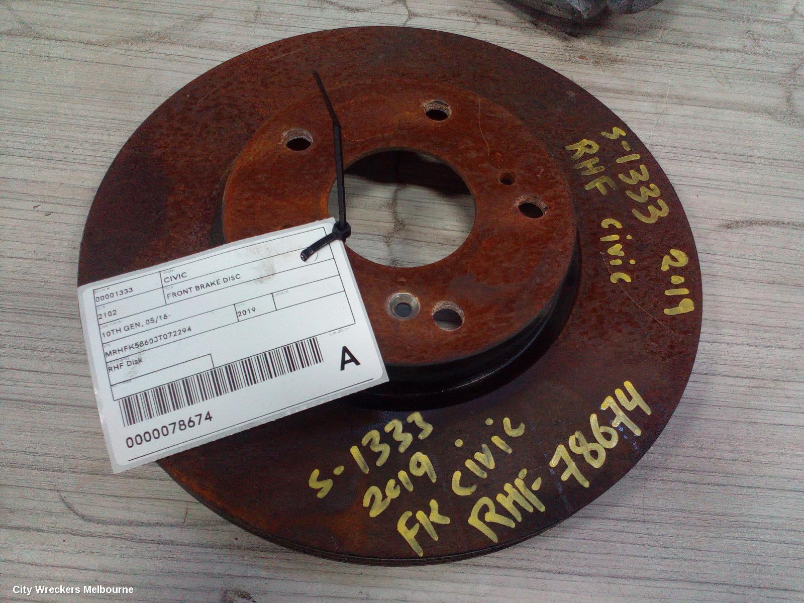HONDA CIVIC 2019 Front Brake Disc/Drm