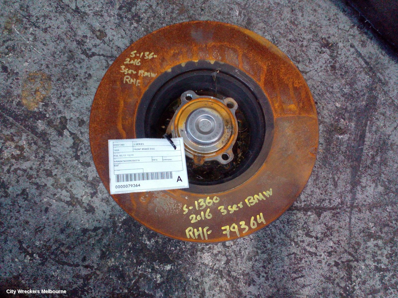 BMW 3 SERIES 2016 Front Brake Disc/Drm
