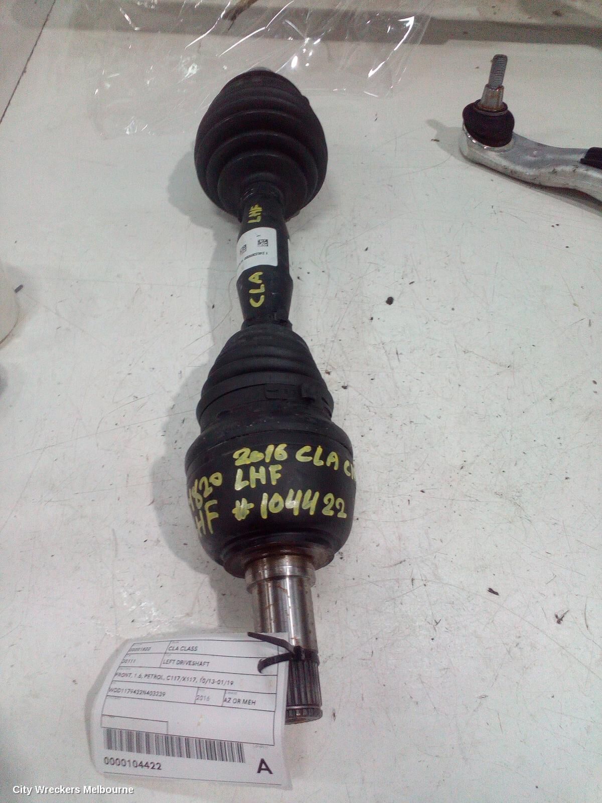 MERCEDES CLA CLASS 2016 Left Driveshaft