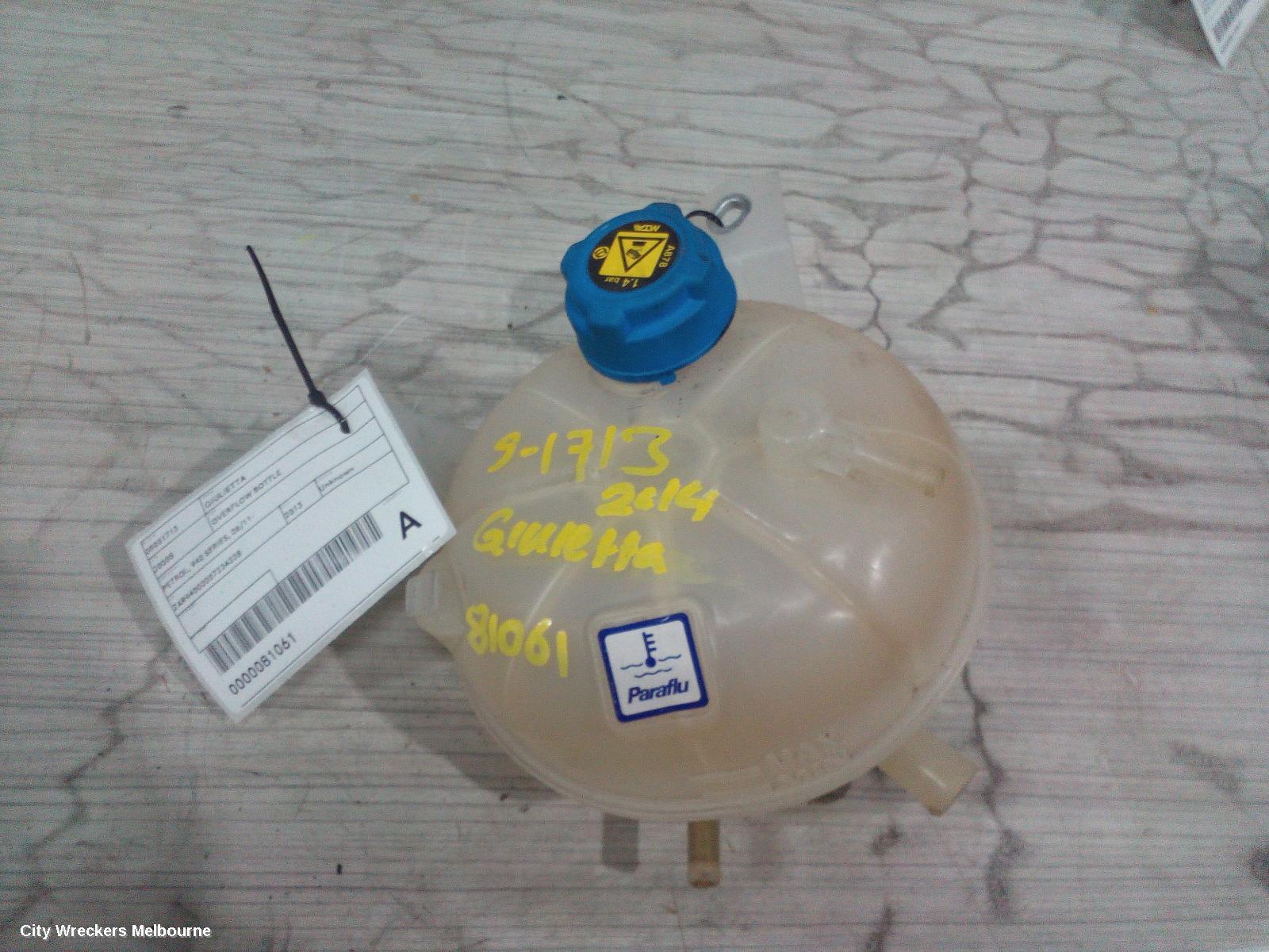 ALFA ROMEO GIULIETTA 2013 Overflow Bottle