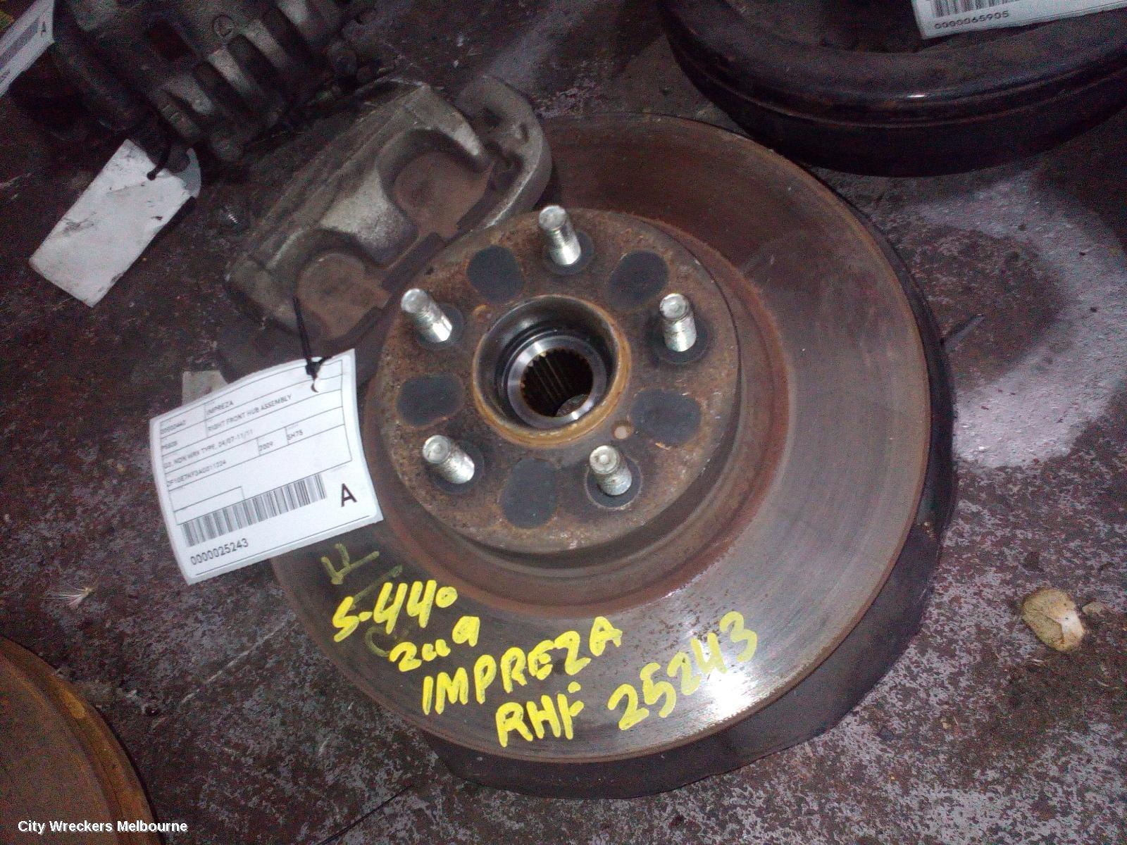 SUBARU IMPREZA 2009 Right Front Hub Assembly