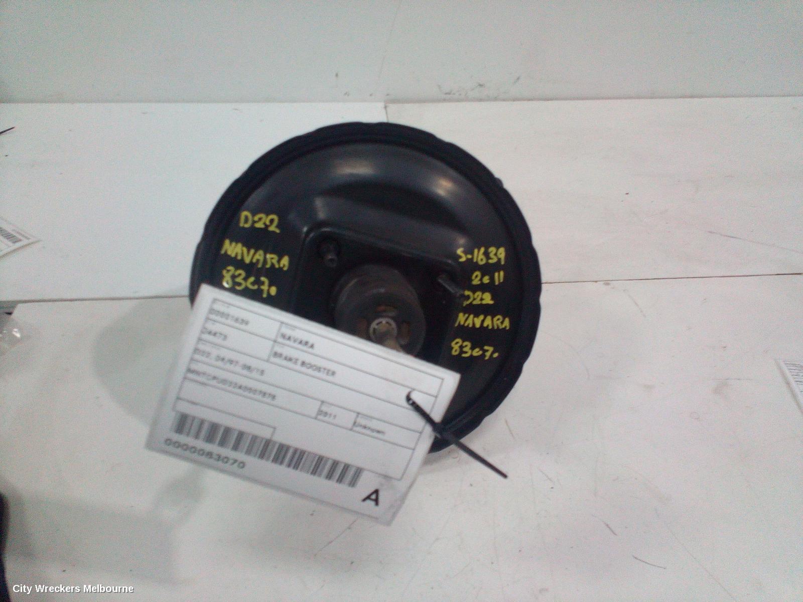 NISSAN NAVARA 2011 Brake Booster