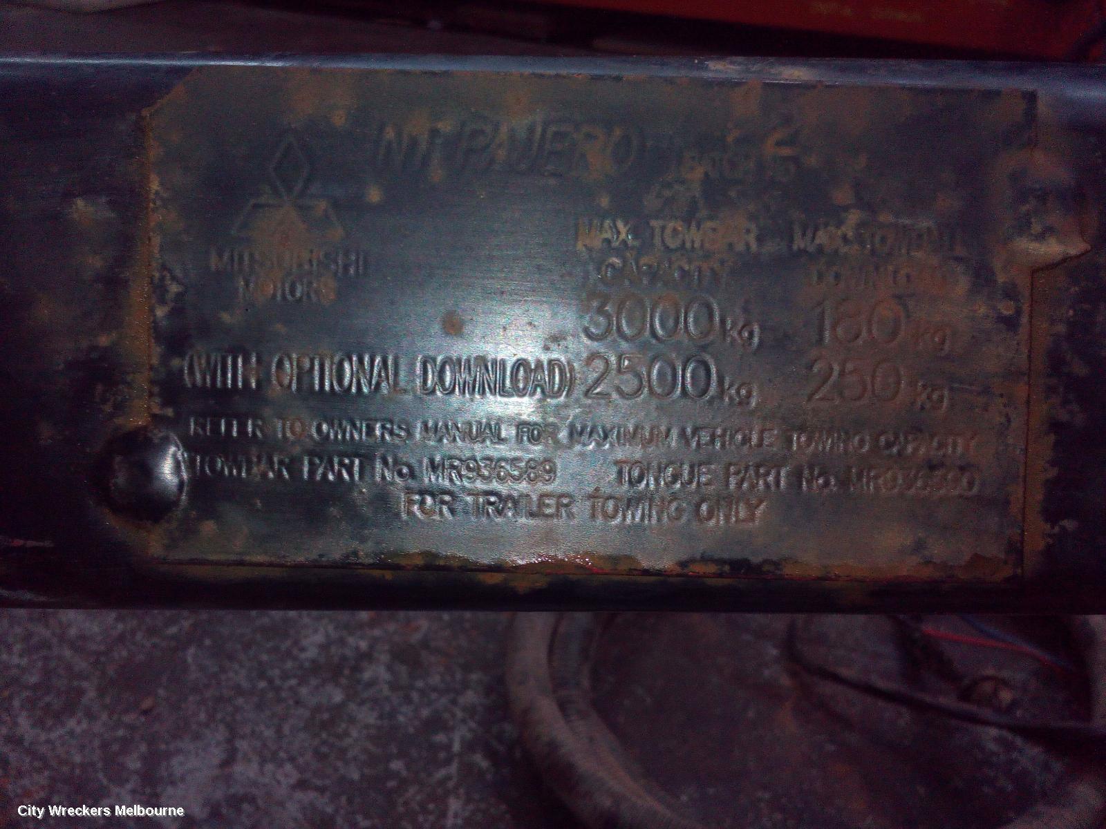 MITSUBISHI PAJERO 2011 Towbar