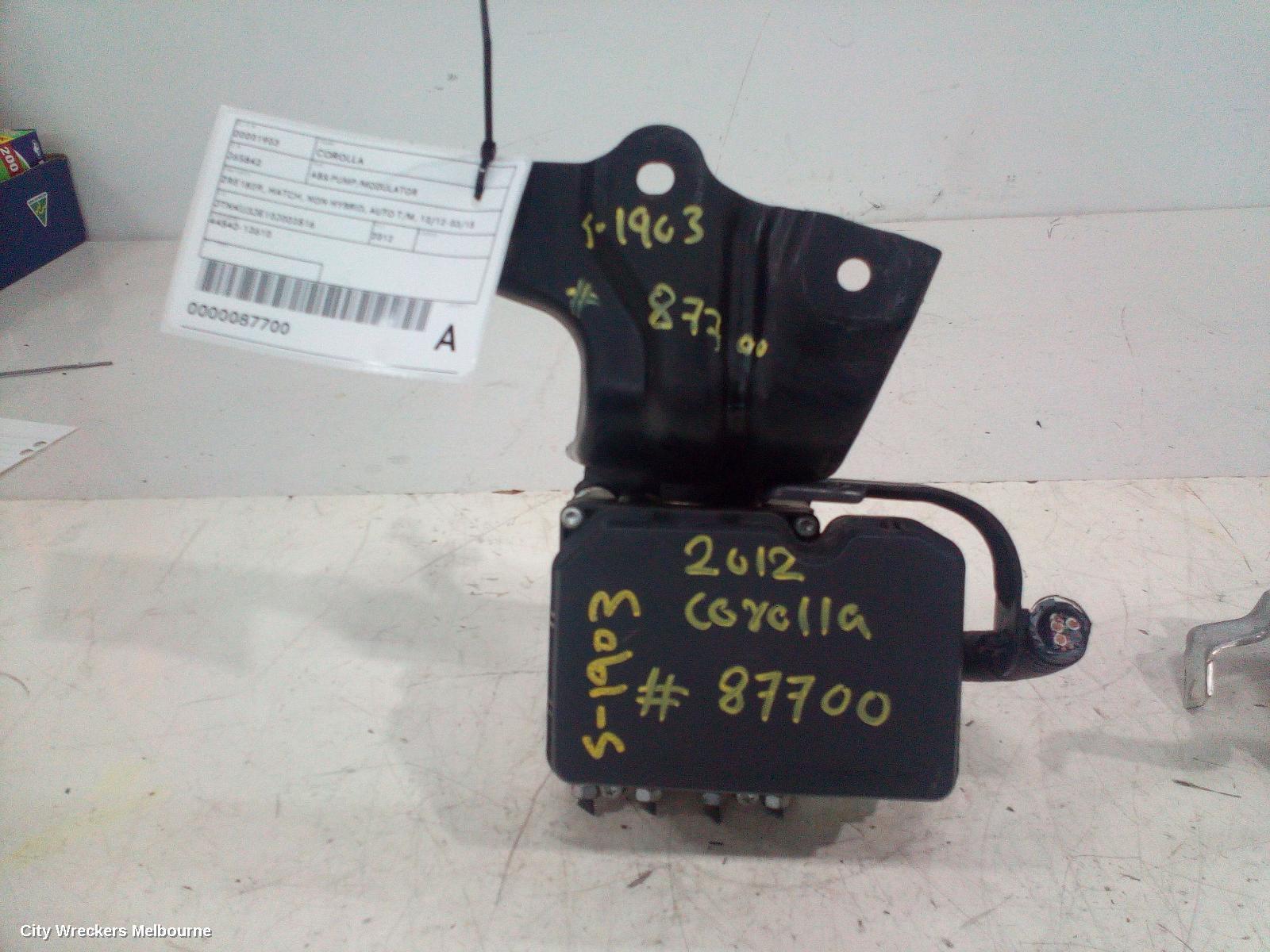 TOYOTA COROLLA 2012 Abs Pump/Modulator