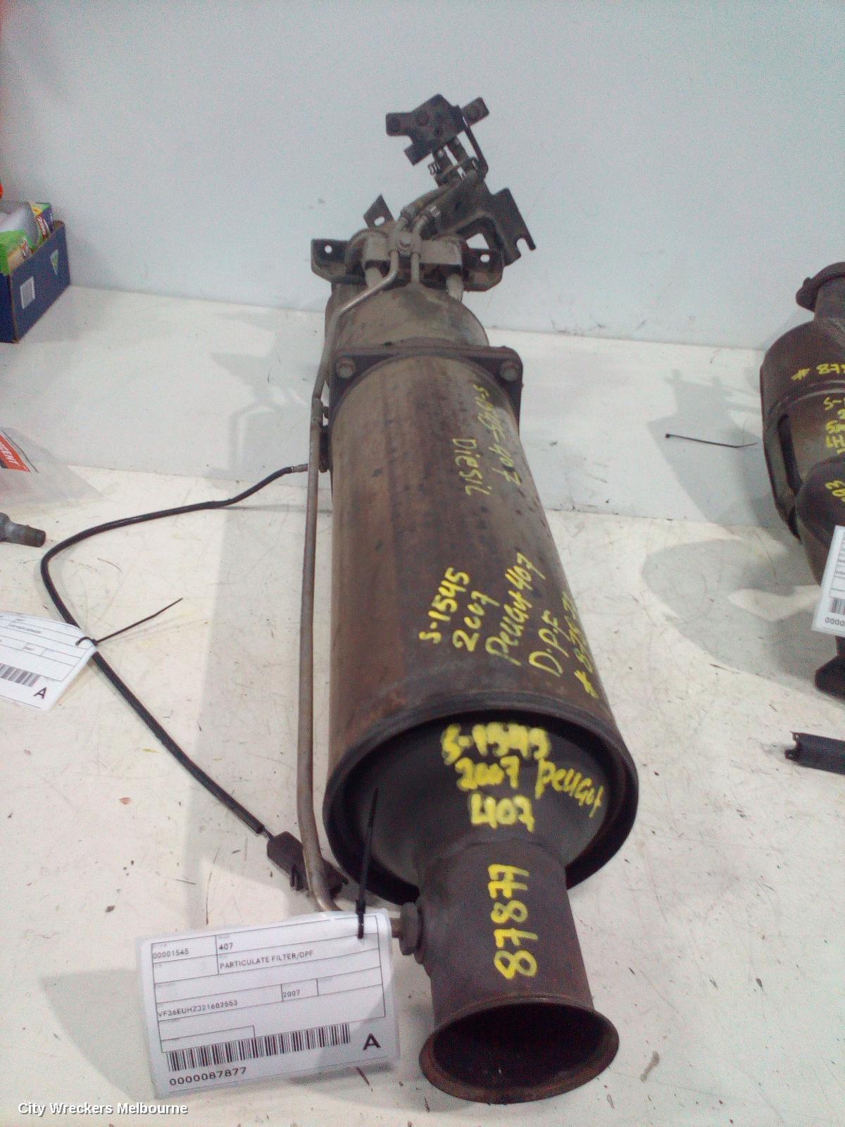 PEUGEOT 407 2007 Particulate Filter/Dpf