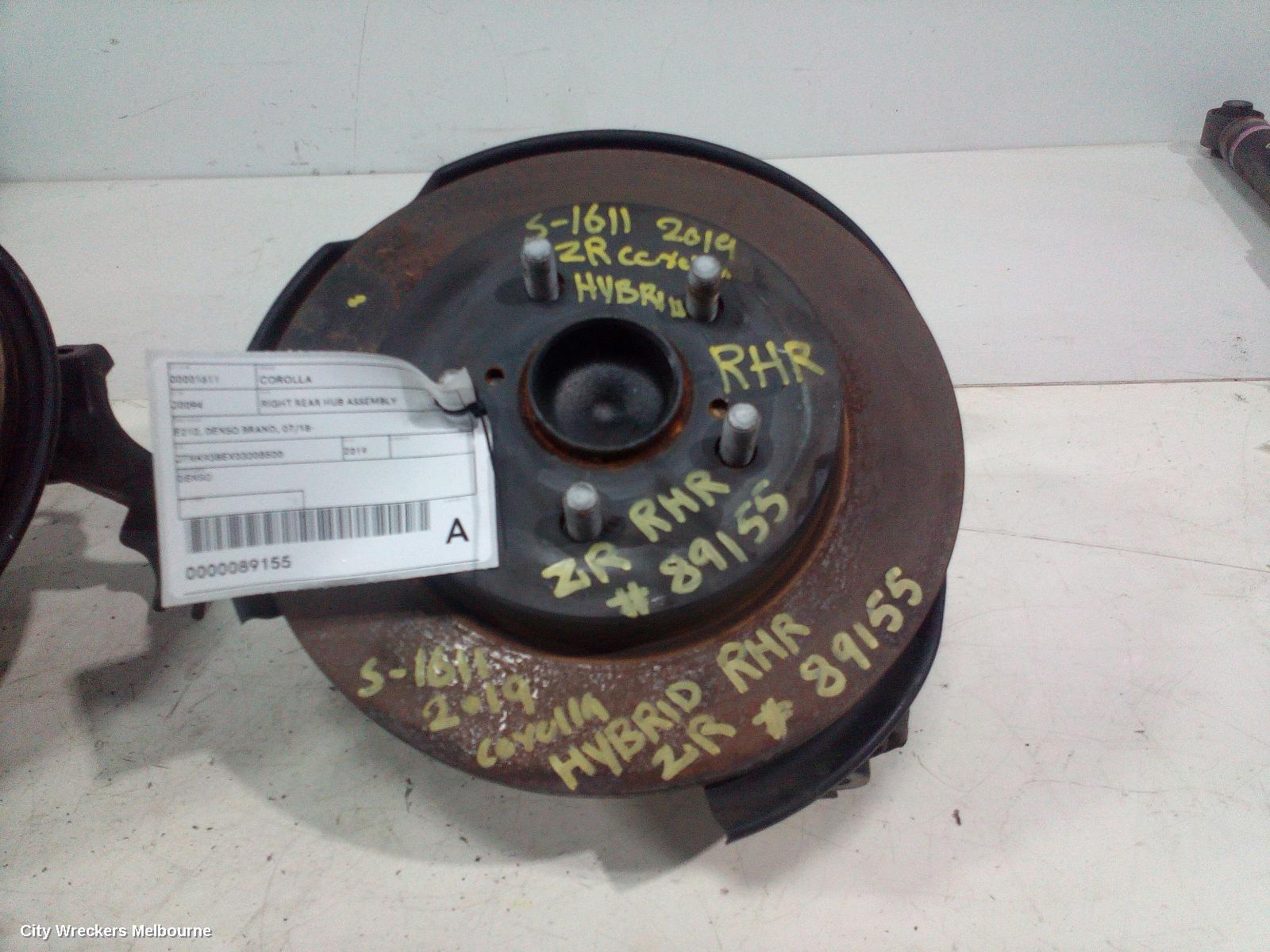 TOYOTA COROLLA 2019 Right Rear Hub Assembly