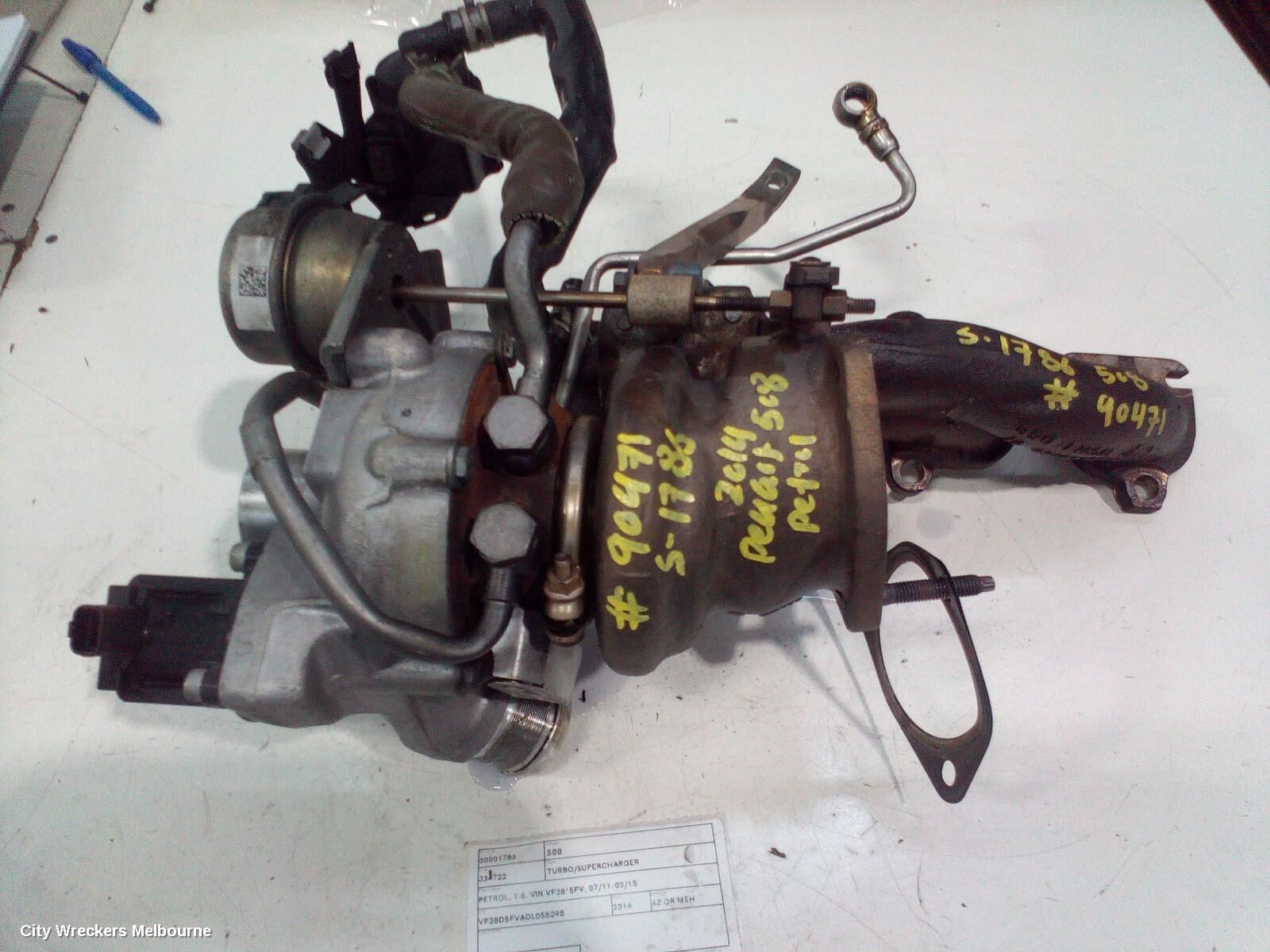 PEUGEOT 508 2014 Turbo Supercharger