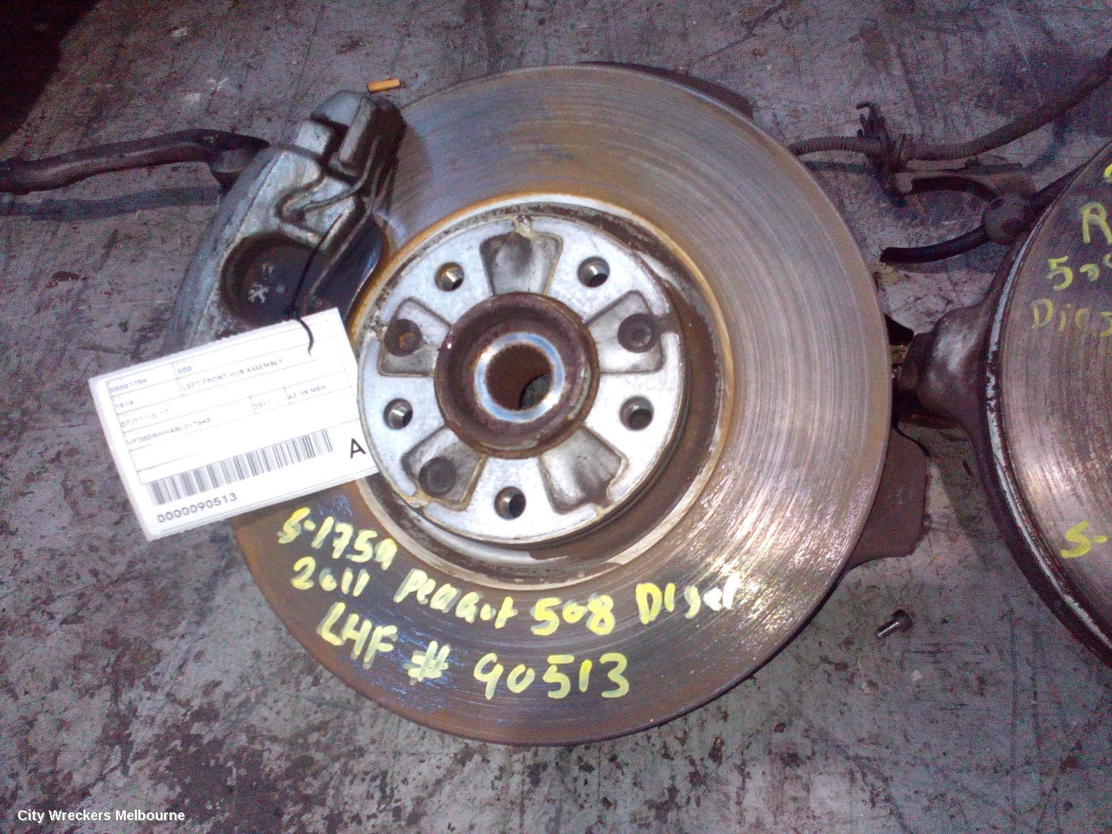 PEUGEOT 508 2011 Left Front Hub Assembly